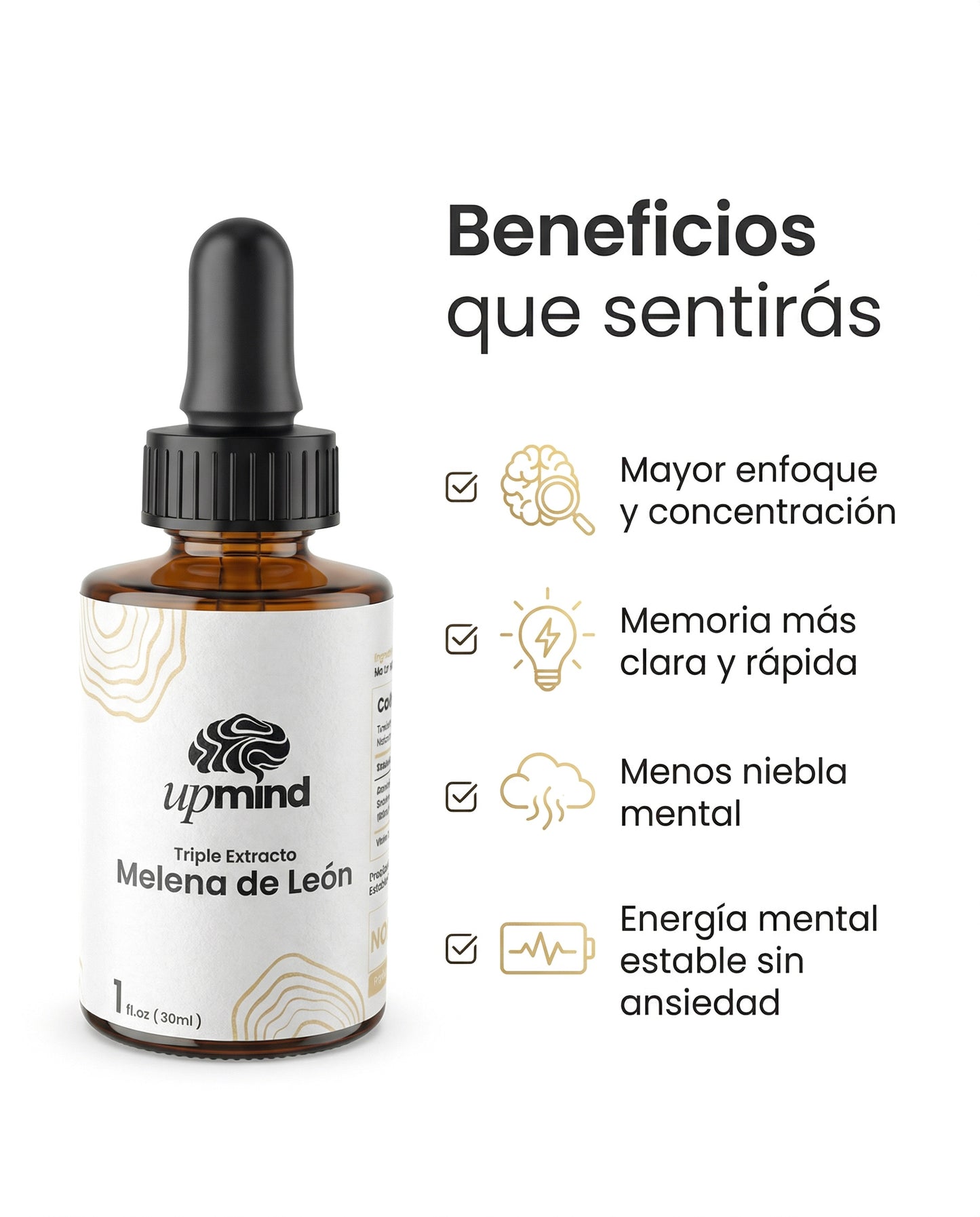 Triple Extracto de Melena de León 30 ml | Upmind